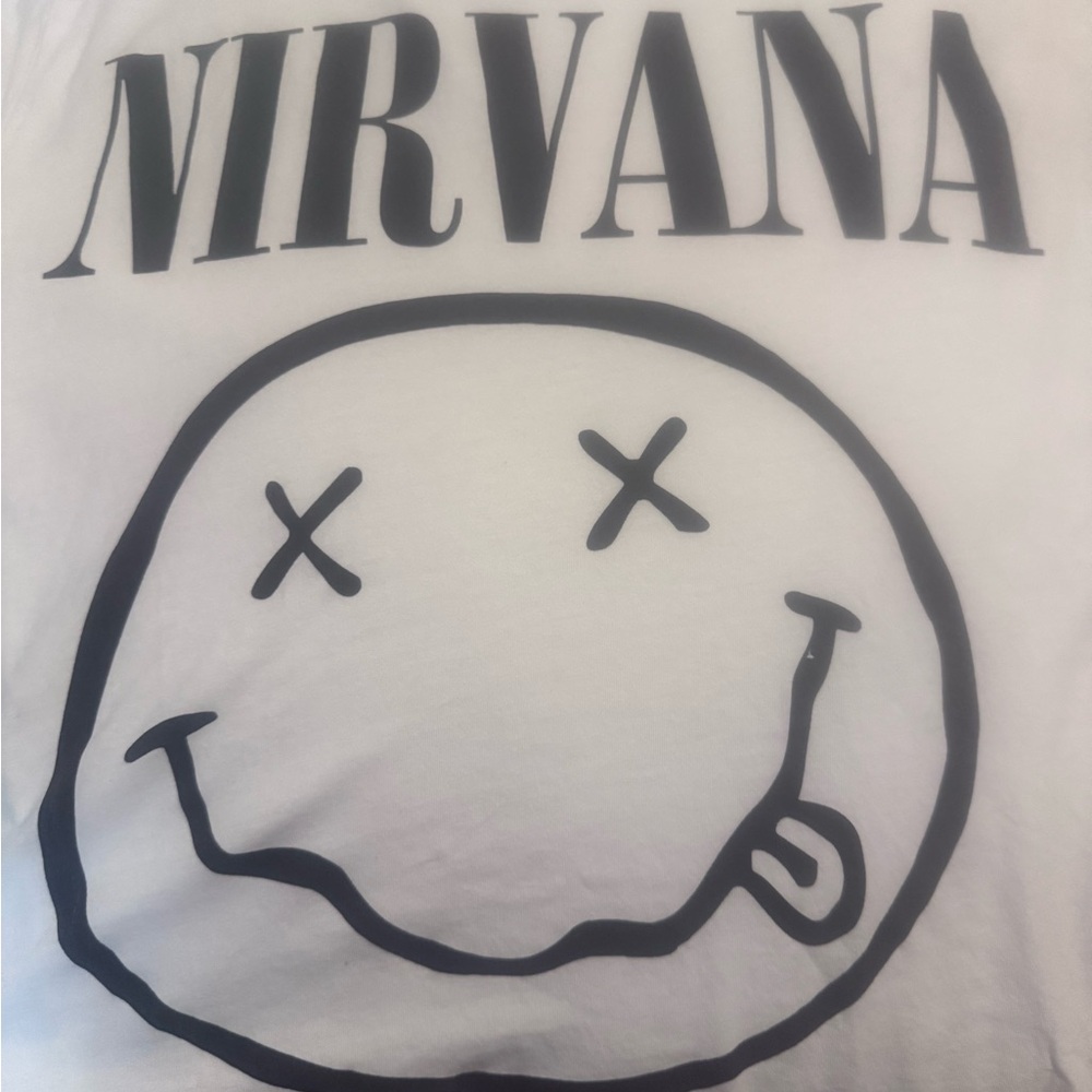 Divided Nirvana Smiley Face Tee White and Black